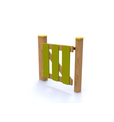 Clôture bois multicolore aire de jeux 1 à 12 ans