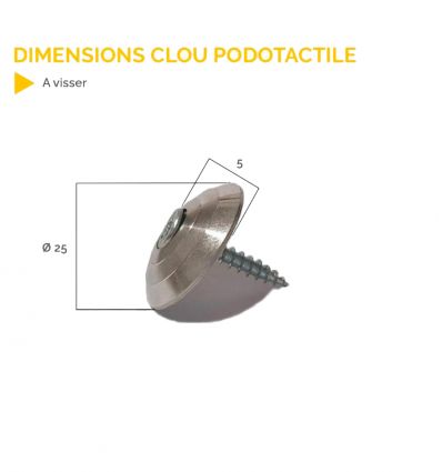 Clou Podotactile à Visser pour Support en Bois