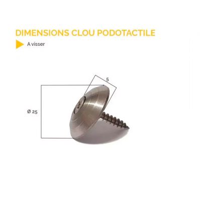 Clou Podotactile sans perçage Aluminium