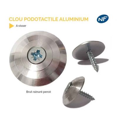 Clou Podotactile sans perçage Aluminium