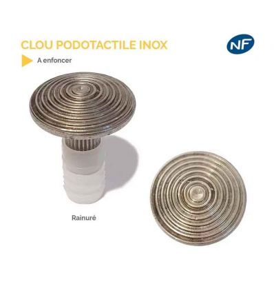 Clou Podotactile Inox 316 pour milieu marin