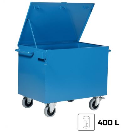 Coffre de chantier à roulettes en métal