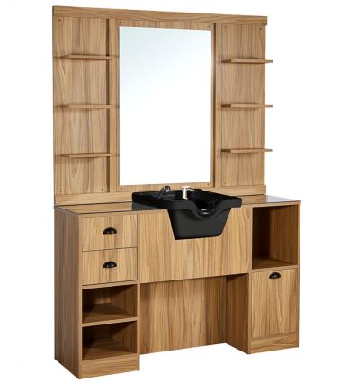 Coiffeuse Barbier en Bois avec Miroir