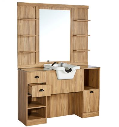 Coiffeuse Barbier en Bois avec Miroir