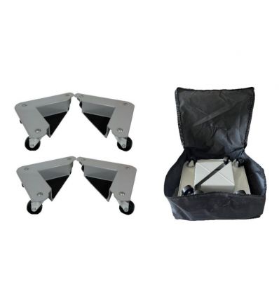 4 Coins roulants en acier 600 kg avec sac transport