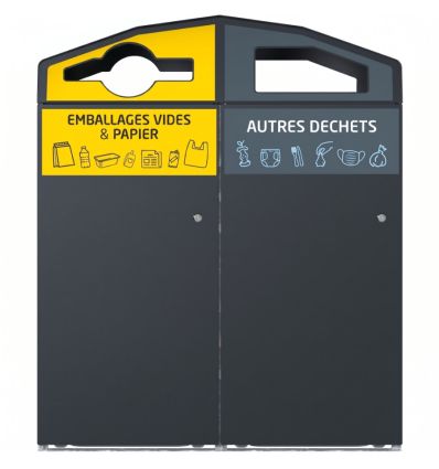 Conteneur de tri sélectif 2 compartiments