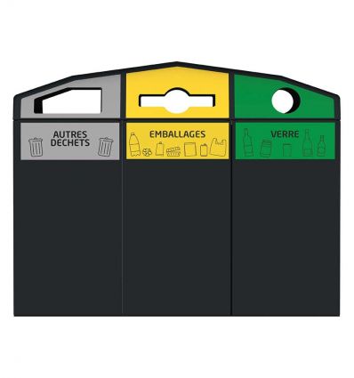 Conteneur de tri sélectif 3 compartiments