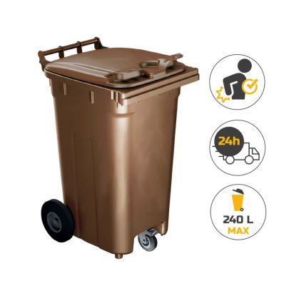 Conteneur Poubelle 3 roues 240 L