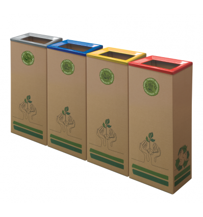 Corbeille de tri sélectif en carton