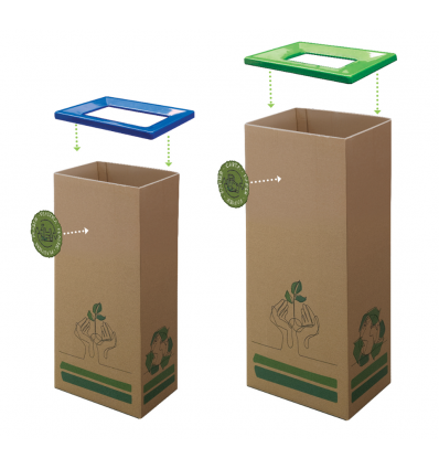Corbeille de tri sélectif en carton