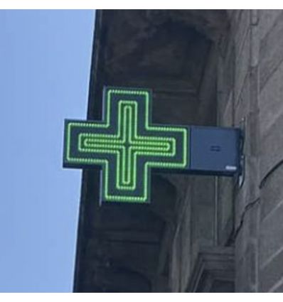 Croix lumineuse pharmacie extérieur double face