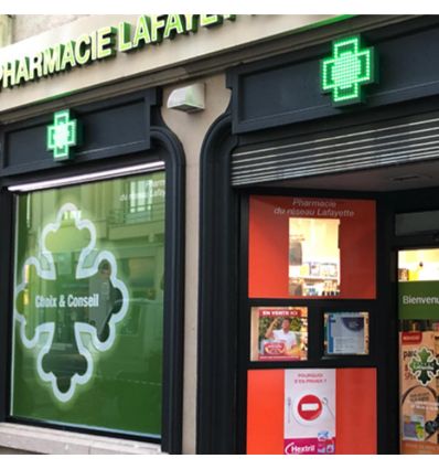 Croix de Pharmacie Lumineuse extérieur Simple Face