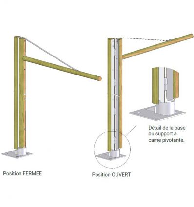 Demi portique pivotant parking Acier/Bois