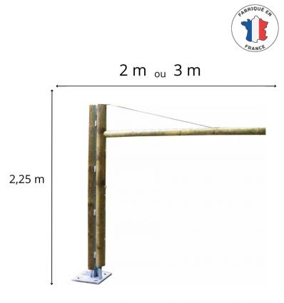 Demi portique pivotant parking Acier/Bois