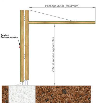 Demi portique pivotant parking Acier/Bois
