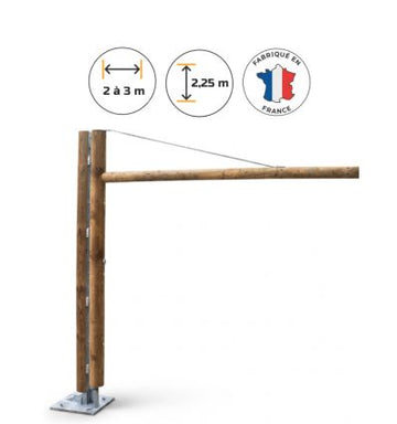 Demi portique pivotant parking Acier/Bois