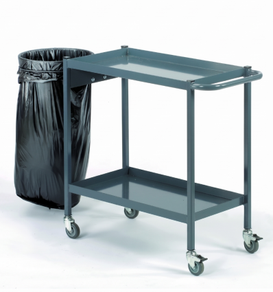 Desserte 2 plateaux avec collecteur de déchets