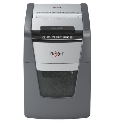 Destructeur de documents auto coupe croisée P4 100 feuilles 34 L Rexel Optimum AutoFeed+ 100X