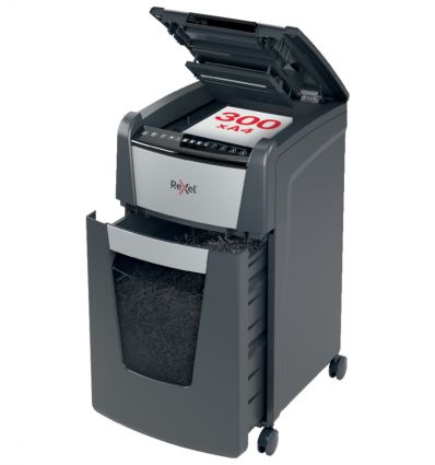 Destructeur de documents auto coupe croisée P4 300 feuilles 60 L Rexel Optimum AutoFeed+ 300X