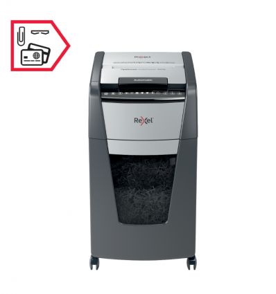 Destructeur de documents auto coupe croisée P4 300 feuilles 60 L Rexel Optimum AutoFeed+ 300X