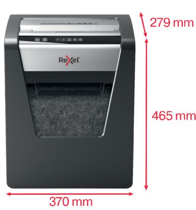 Destructeur de documents manuel coupe croisée P4 15 feuilles 23 L Rexel Momentum X415