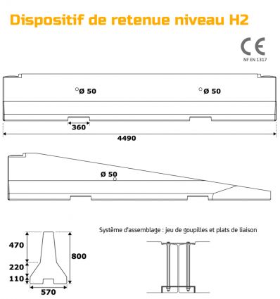 Dispositif de Retenue en Béton CE type DBA