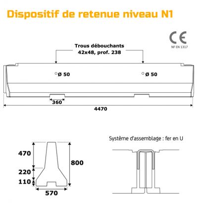 Dispositif de Retenue en Béton CE type DBA