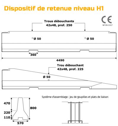 Dispositif de Retenue en Béton CE type DBA