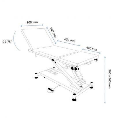 Divan d'Examen Électrique 2 ou 3 plans