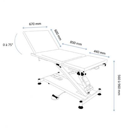Divan d'Examen Électrique 2 ou 3 plans