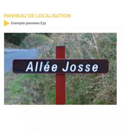 E31 - Panneau de localisation : Hameau / Lieu-Dit