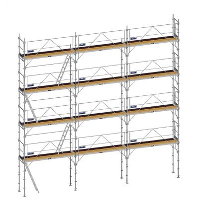 Echafaudage facadier transformable