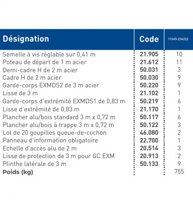 Echafaudage facadier transformable