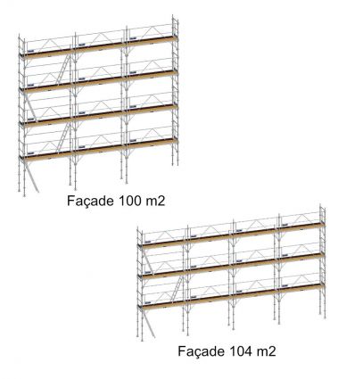 Echafaudage facadier transformable