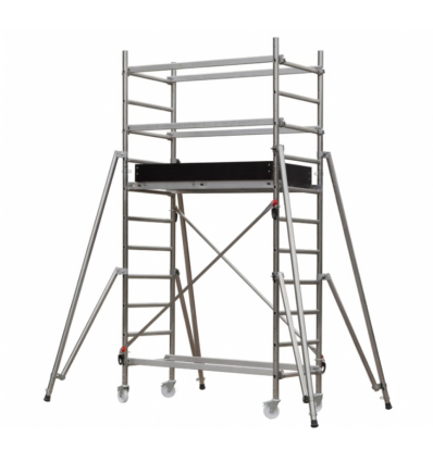 Échafaudage économique roulant en aluminium - Hauteur de travail de 3,90 à 6,90m