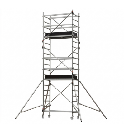 Échafaudage économique roulant en aluminium - Hauteur de travail de 3,90 à 6,90m