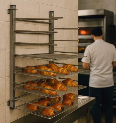 Échelle murale repliable de boulangerie