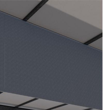 Écran de cantonnement en textile pour toit double pente