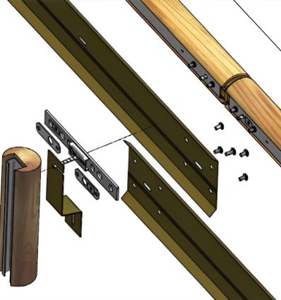 Écran de protection moto pour glissière de sécurité bois