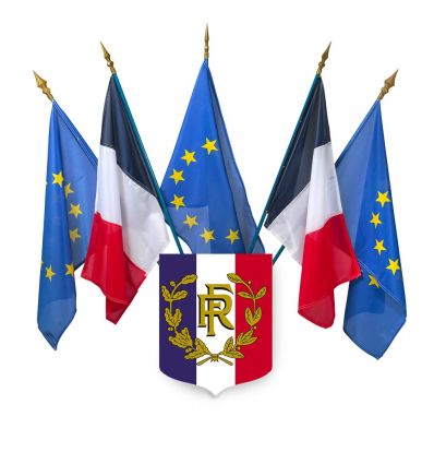 Écusson porte-drapeaux de façade