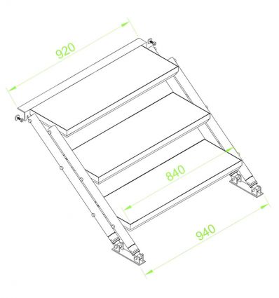 Escalier pour praticable de scène Quick Lock