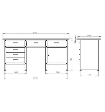 Établi de travail professionnel 6 tiroirs
