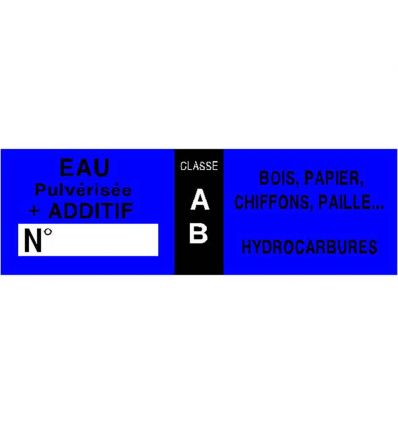 Étiquette Classe d'Extincteur