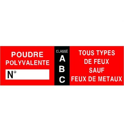 Étiquette Classe d'Extincteur