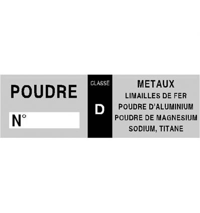 Étiquette Classe d'Extincteur