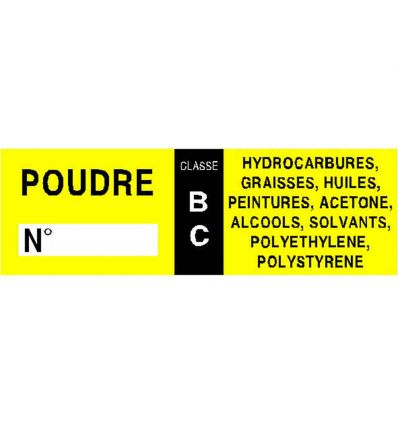 Étiquette Classe d'Extincteur