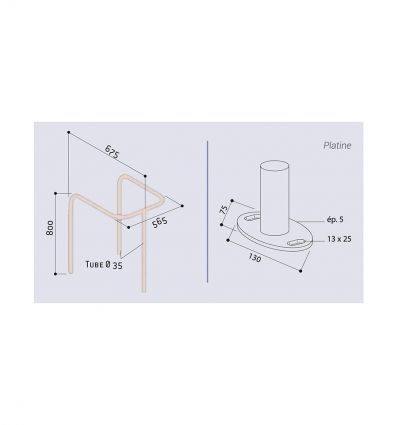 Etrier de protection candélabre 3 pieds