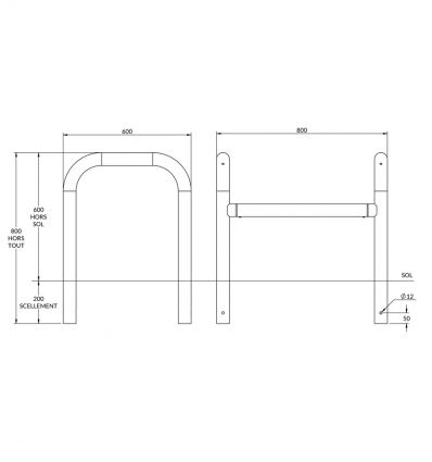 Étrier de protection 4 pieds modulable
