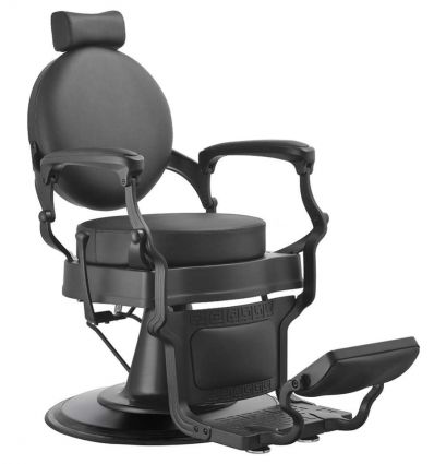 Fauteuil de Barbier en Simili Cuir Noir