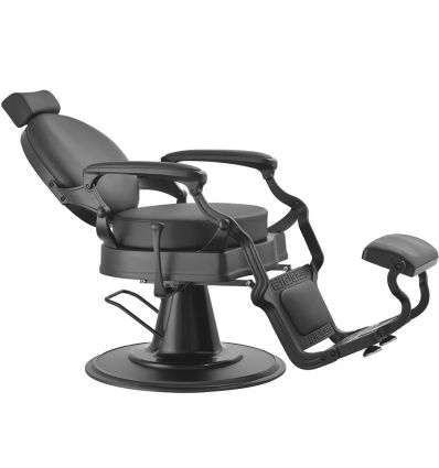 Fauteuil de Barbier en Simili Cuir Noir